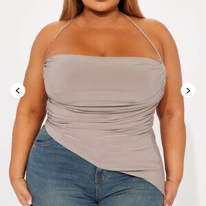 Fashion Nova Gray Asymmetrical Camisole